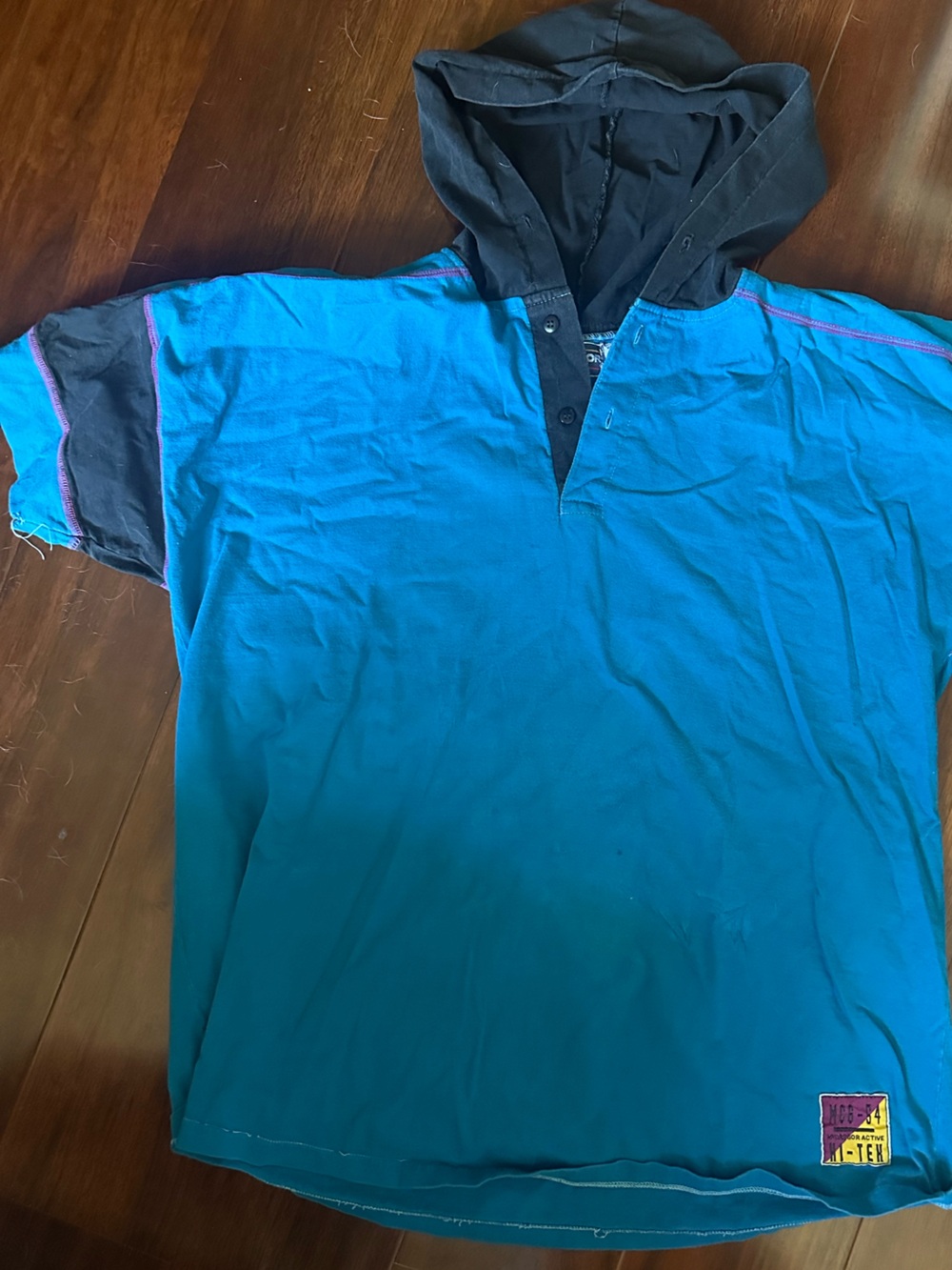 McGregor Teal Blue Tee with Black Contrast Panels